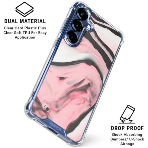 Pink Marble Ink Galaxy S25 Clear Case